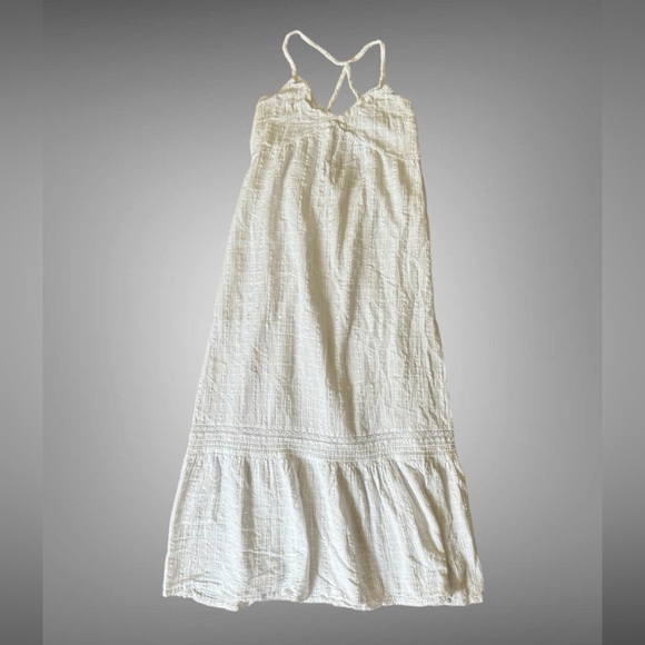 aerie Dresses & Skirts - Aerie White Beach Gauze Woven Bohemian Maxi Dress size XS Summer Beachy Airy